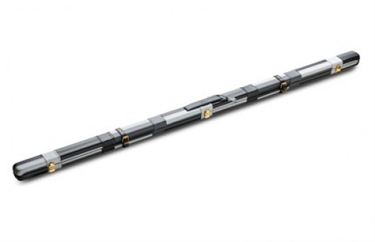 Peradon Koffer Leder schmal Schwarz/Grau einteilig